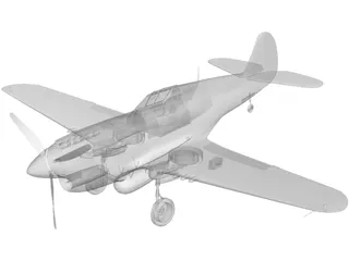 Curtiss P-40 3D Model preview