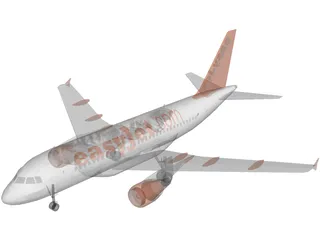 Airbus A320 easyJet 3D Model preview