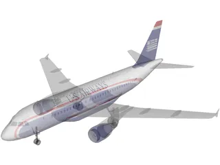 Airbus A319 U.S. Airways 3D Model preview