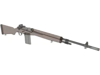 M14 Rifle 3D Model preview