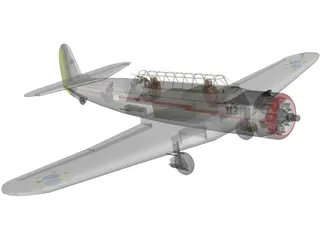 Vultee V-11GB (A-19) 3D Model preview