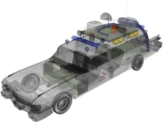Cadillac 1959 (Ecto-1 Ghostbustres) 3D Model preview