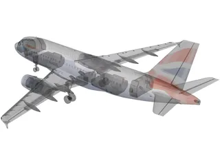 Airbus A319 British Airways 3D Model preview