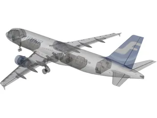 Airbus A320 FinnAir 3D Model preview