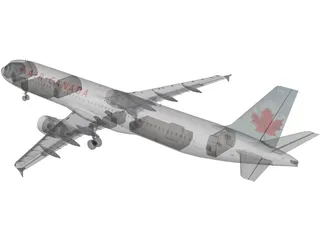Airbus A321 Air Canada 3D Model preview