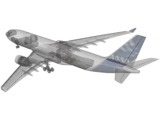 Airbus A330-200 3D Model preview