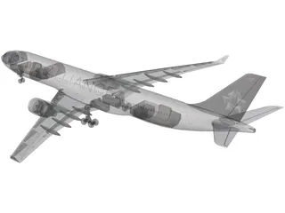 Airbus A330-300 Thai 3D Model preview