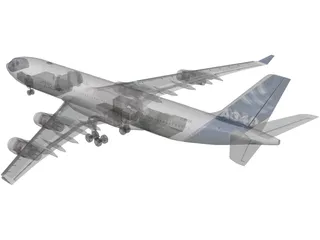Airbus A340-200 3D Model preview
