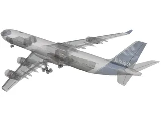 Airbus A340-300 3D Model preview