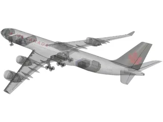 Airbus A340-500 Air Canada 3D Model preview