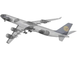 Airbus A340-600 Lufthansa 3D Model preview