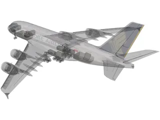 Airbus A380-800 Singapore Airlines 3D Model preview