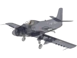 Douglas A2D-1 Skyshark 3D Model preview