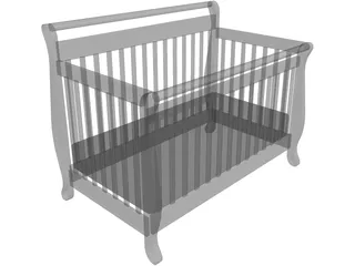 Baby Crib 3D Model preview