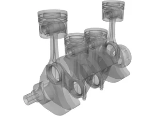 Diesel Engine 3D Model preview