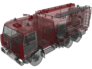 Kamaz Fire Truck 3D Model preview