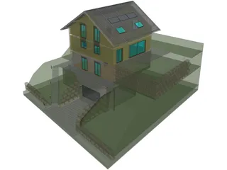 Detached House 3D Model preview
