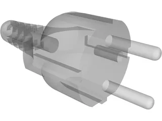 European Electrical Plug 3D Model preview