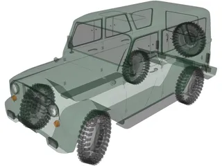 UAZ Hunter 3D Model preview