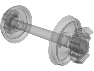 Freight Train Axle 3D Model preview