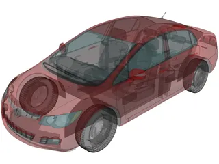 Honda Civic Hybrid (2008) 3D Model preview