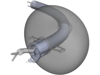 Endoscope with Inflator and Cauterizer 3D Model preview