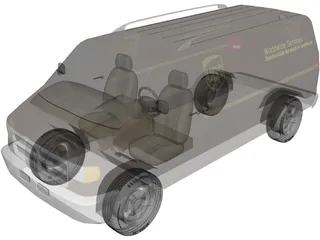 Dodge Ram Van (UPS) 3D Model preview