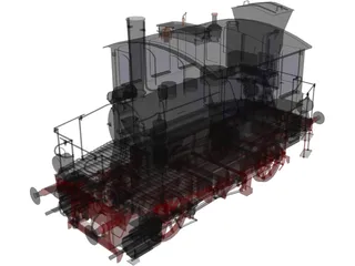 Steam Locomotive 3D Model preview