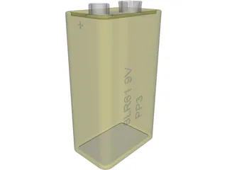 PP3 Battery 3D Model preview