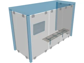 Bus Shelter 3D Model preview