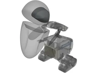 WALL-E and EVA 3D Model preview
