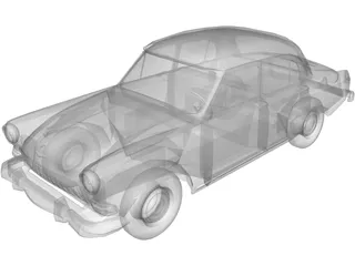 Gaz-21 Volga (1958) 3D Model preview