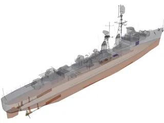 Destroyer Forbin 1958 3D Model preview