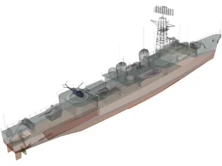 Ashanti Frigate 1962 3D Model preview