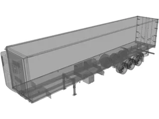 Reefer Trailer 3D Model preview