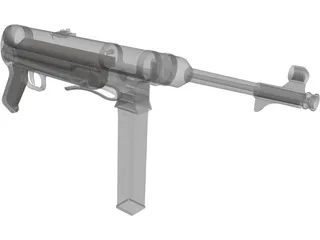 MP-40 Sub Machine Gun 3D Model preview