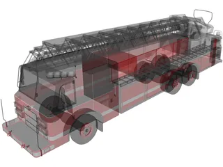Pierce Firetruck Ladder 3D Model preview
