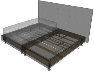 Adjustable Bed 3D Model preview