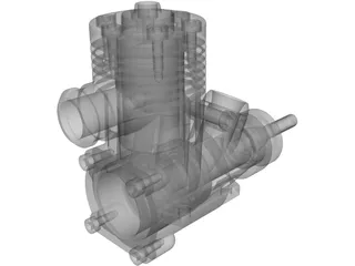 RC Engine Model 2cc 3D Model preview