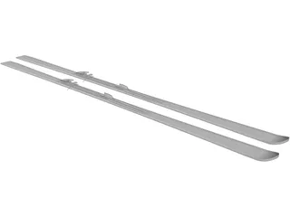 Ski Single Tip with Bindings 3D Model preview