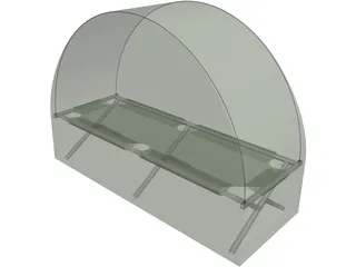 Folding Bed 3D Model preview