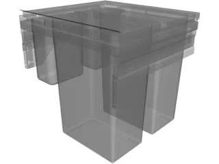 Sliding Garbage Cans 3D Model preview