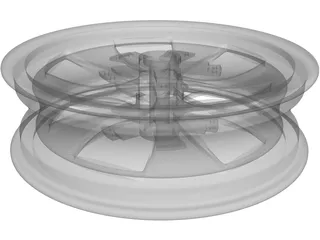 Motorbike 17inch Rim 3D Model preview