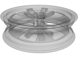 Motorcycle 17inch Front Rim 3D Model preview