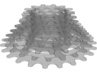 Cassette 9 Speed Rear 3D Model preview