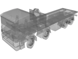 Scania 124 Military Protected 3D Model preview