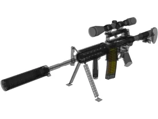 M4A1 Carabiner 3D Model preview