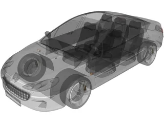 Peugeot 407 (2009) 3D Model preview