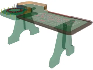 Roulette Table 3D Model preview