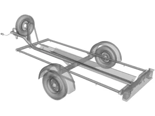 Motorcycle Trailer 3D Model preview